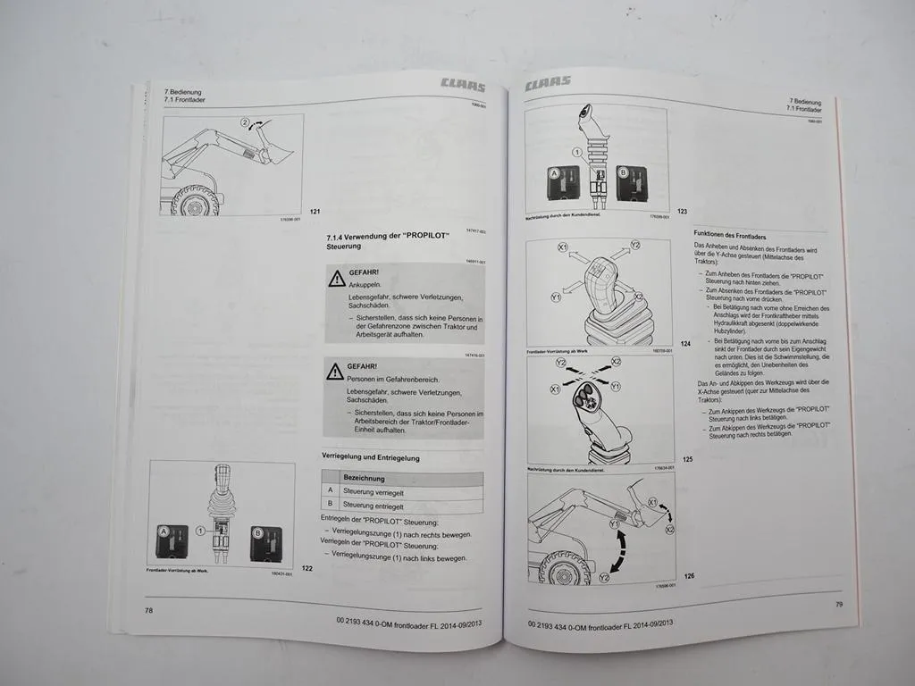 Claas FL 60 80 100 120 150 250 Frontlader Betriebsanleitung Bedienung 2013