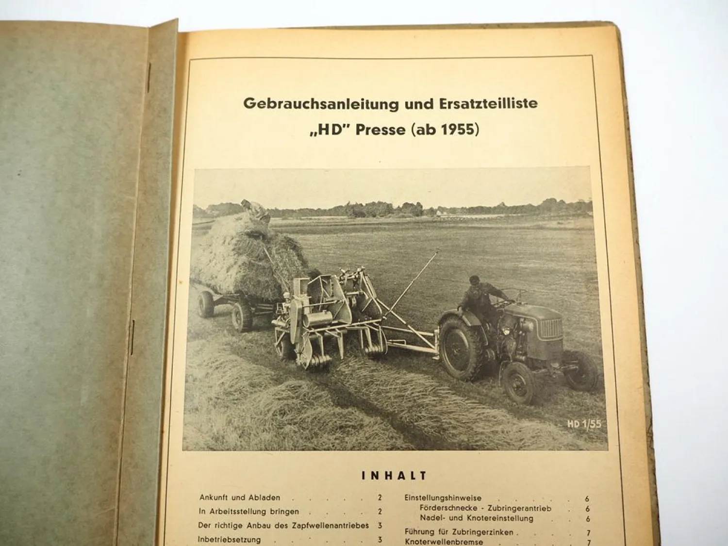 Claas HD Pickup Presse Betriebsanleitung Ersatzteilliste ab 1955