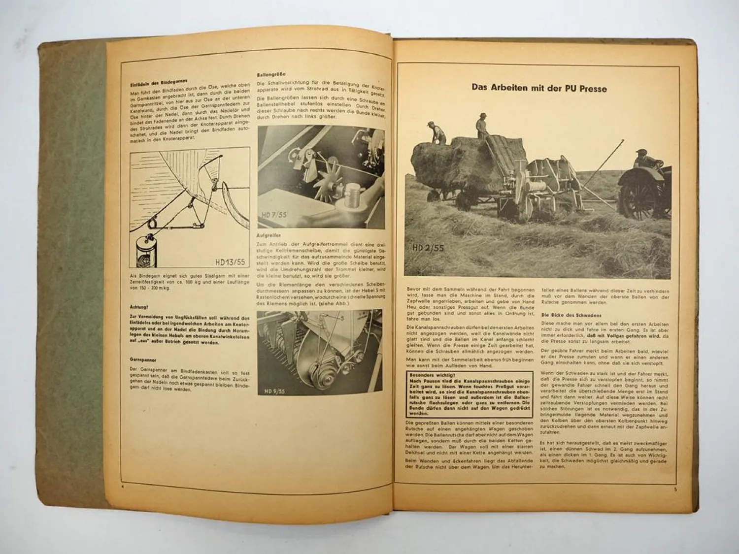 Claas HD Pickup Presse Betriebsanleitung Ersatzteilliste ab 1955