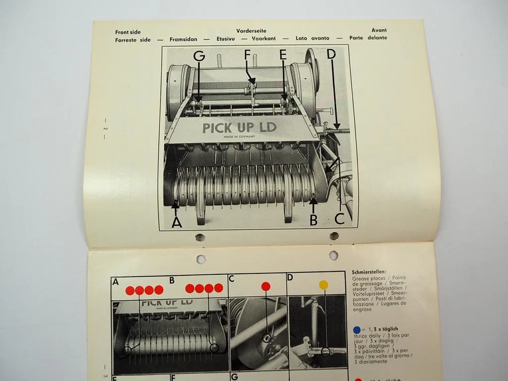 Claas LD 80 100 Pickup Sammelpresse Betriebsanleitung Bedienung Schmierplan 1962