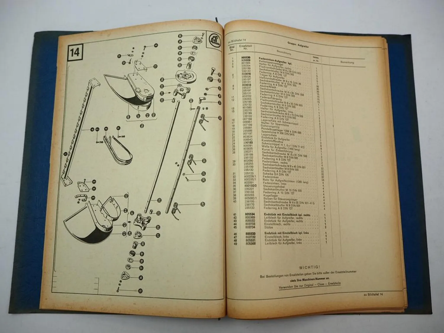 Claas Magnum Hochdruckpresse Ersatzteilliste Spare Parts List 8/1967