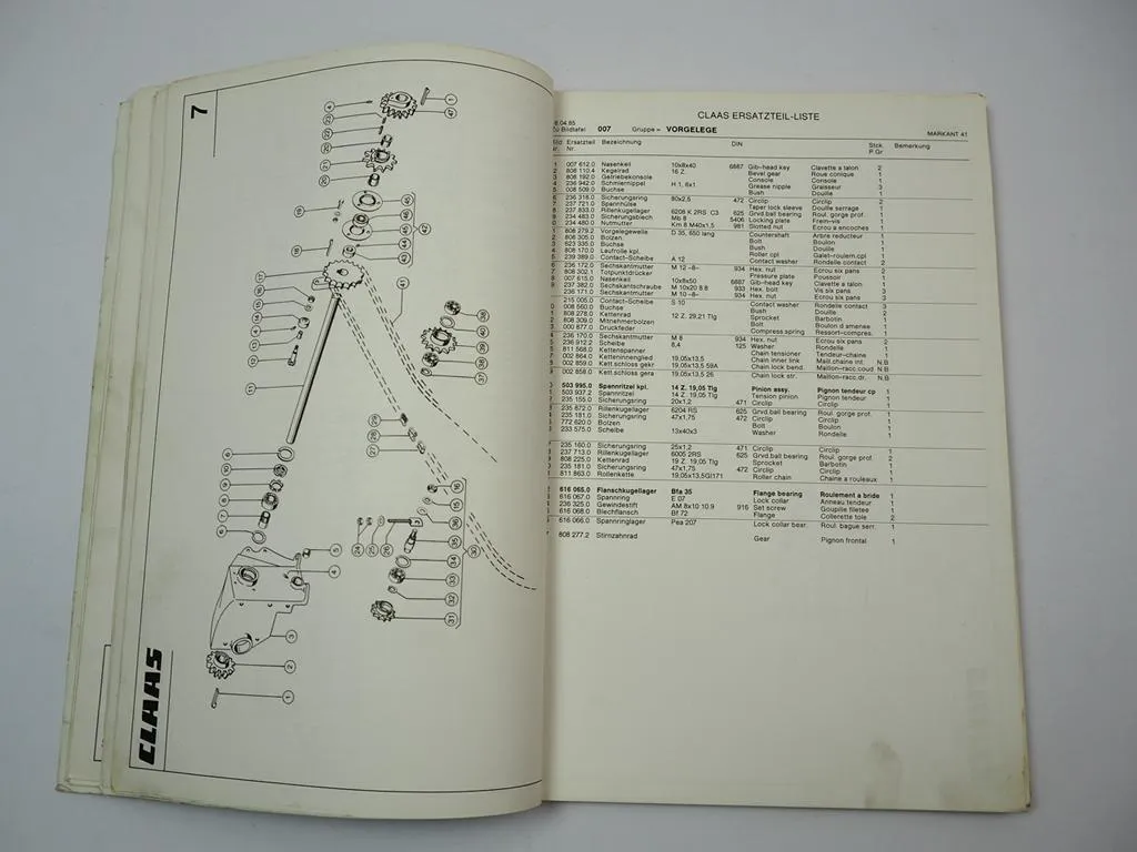 Claas Markant 41 Hochdruckpresse Ersatzteilliste Spare Parts List 1985