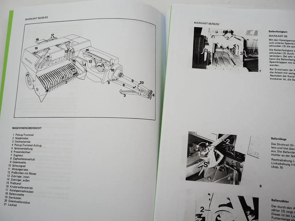 Claas Markant 52 55 65 Presse Betriebsanleitung Bedienung Wartung Schmierung Einstellungen