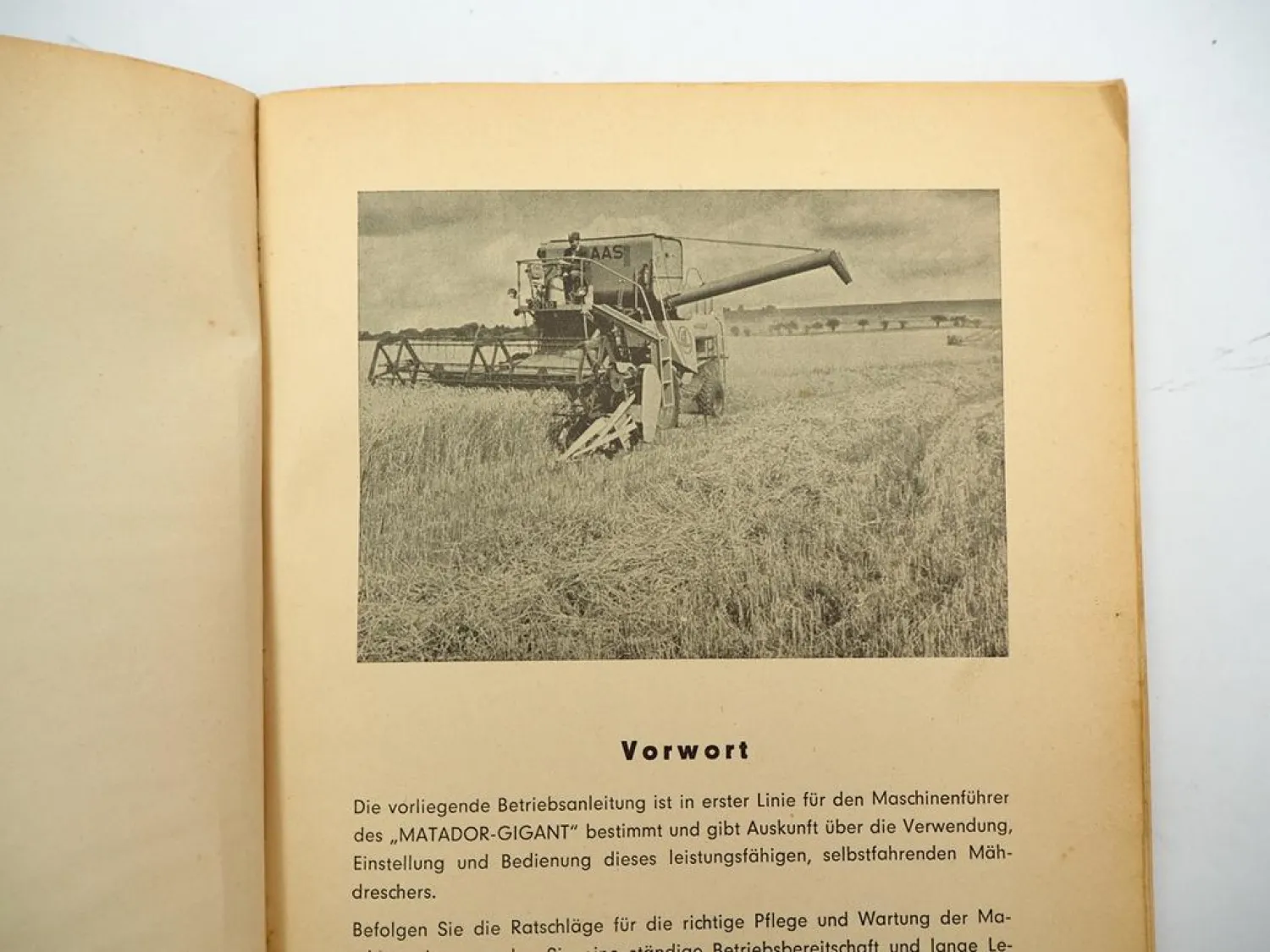 Claas Matador Gigant Mähdrescher Betriebsanleitung Bedienung Wartung 1963