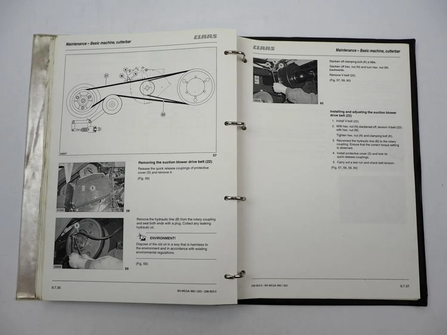 Claas Mega 350 360 Combine Harvester Operators Manual 2004 Englisch