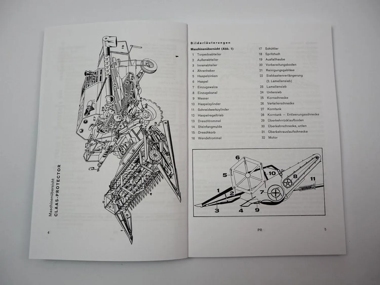 Claas Protector Mähdrescher Betriebsanleitung Bedienung Wartung 1969