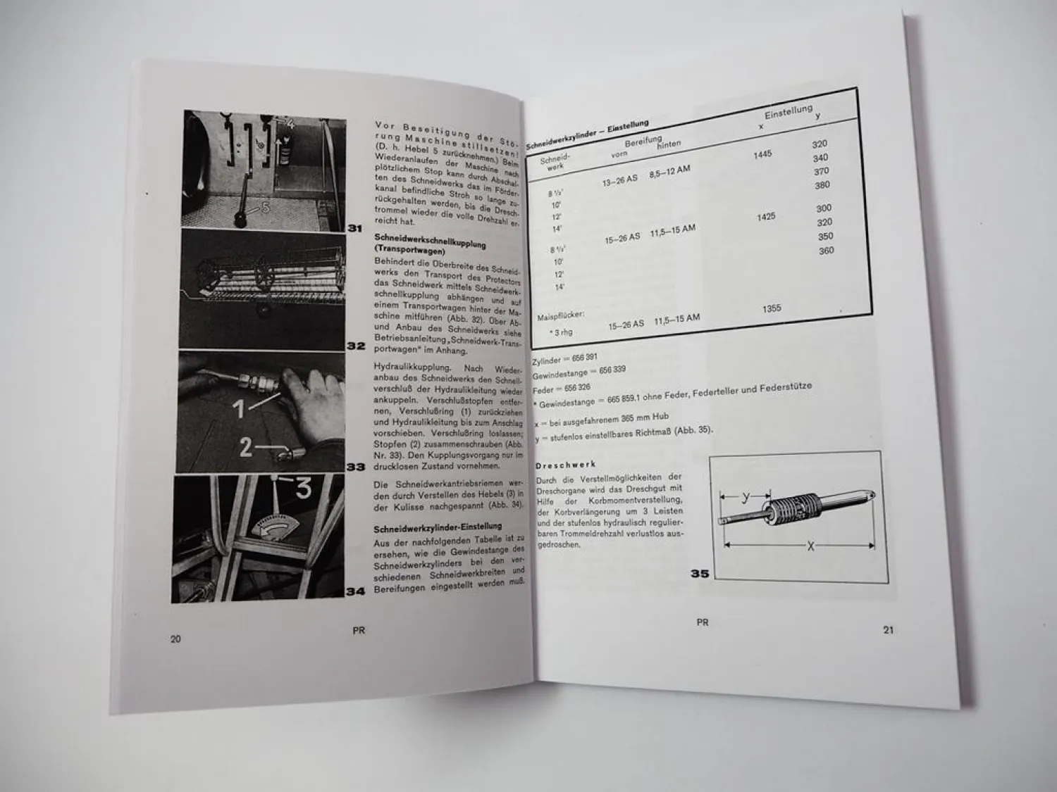 Claas Protector Mähdrescher Betriebsanleitung Bedienung Wartung 1969
