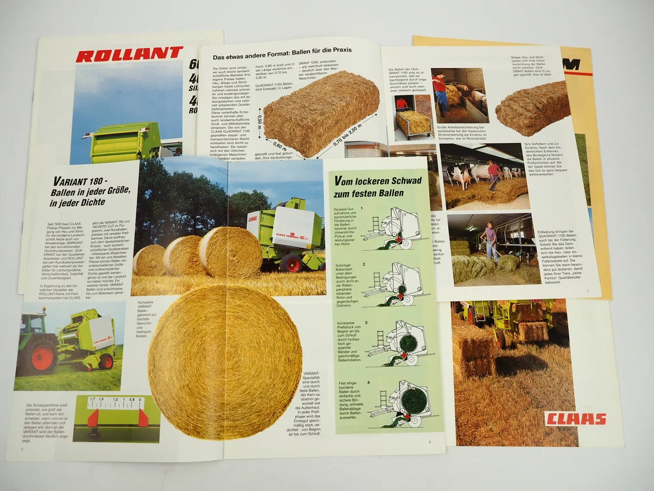 Claas Rollant Quadrant Variant 6x Prospekt Presse Unifarm 1992 - 1996