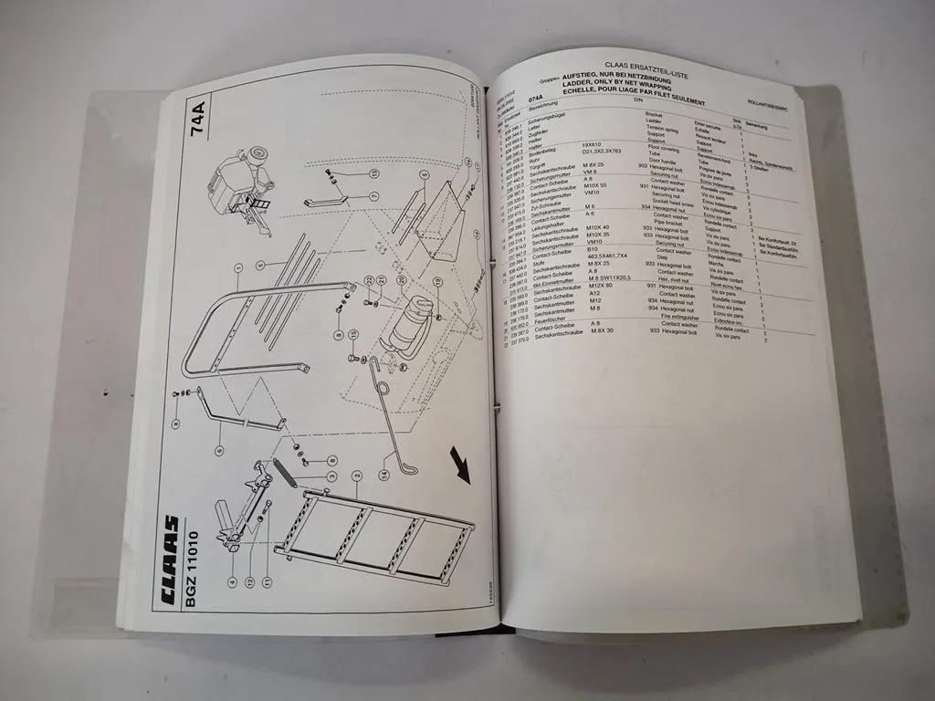 Claas Rollant 255 Roto Cut Rundballenpresse Ersatzteilliste Parts List 2002