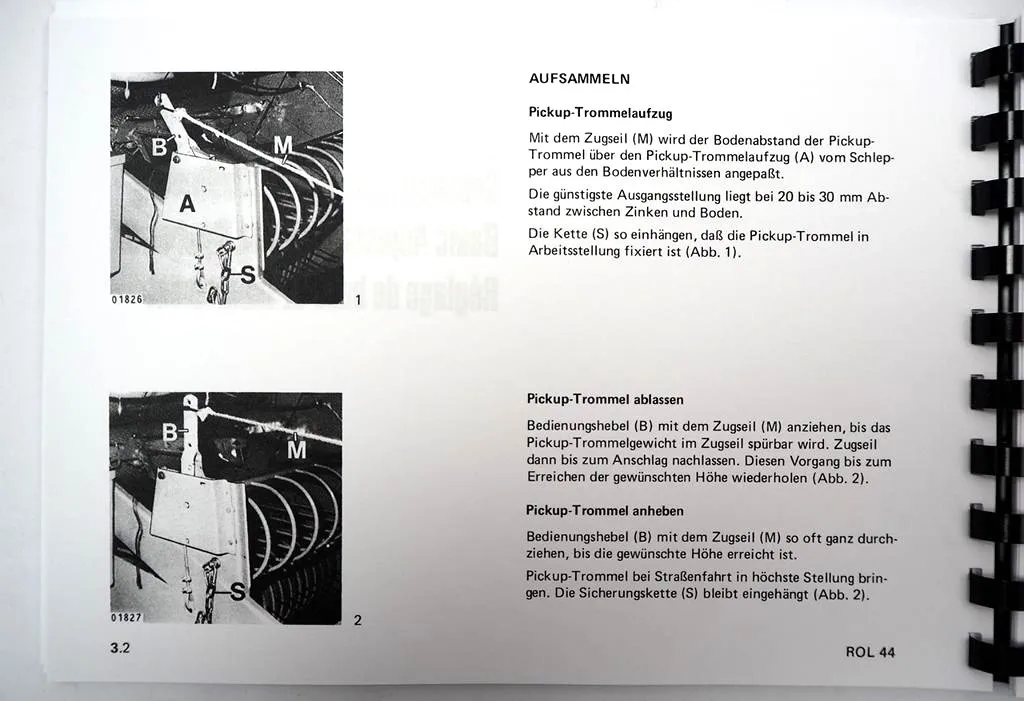Claas Rollant 44 44S Betriebsanleitung Bedienungsanleitung Operators Manual Notice D´Utilisation