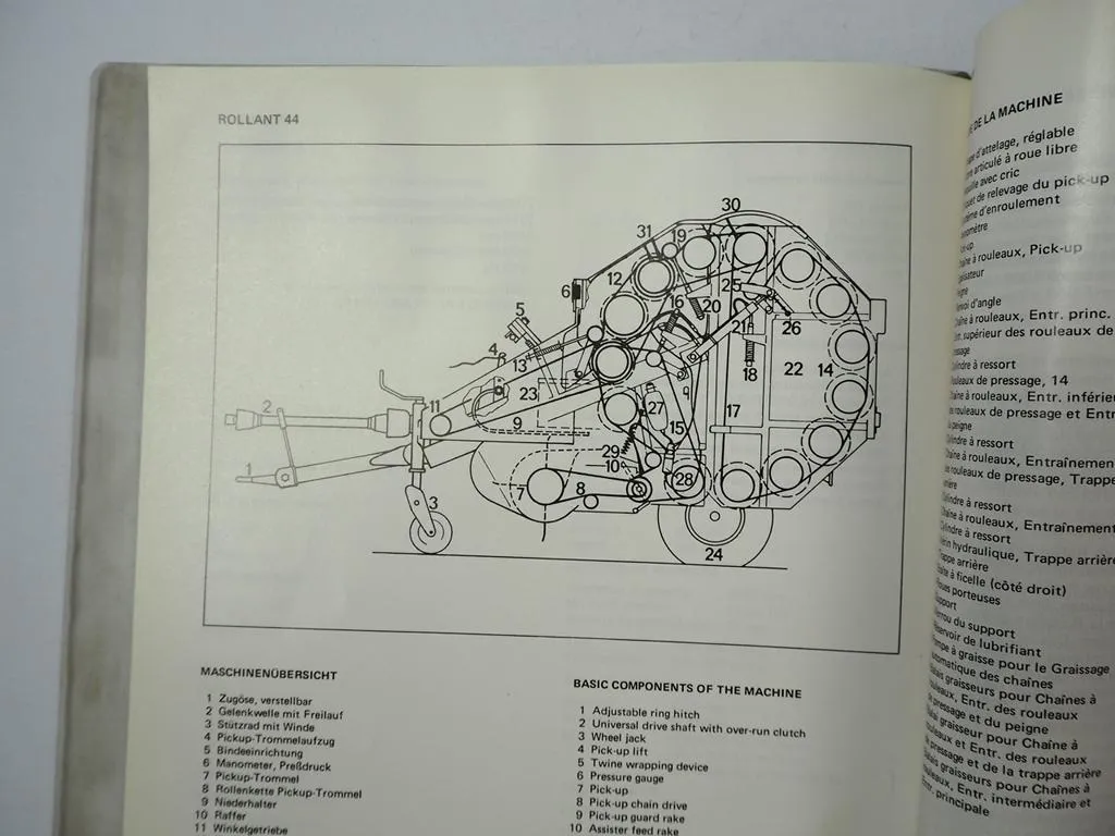 Claas Rollant 44 Rundballenpresse Betriebsanleitung Bedienungsanleitung 1981