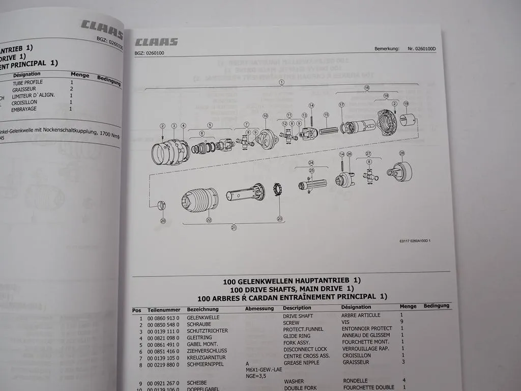 Claas Rollant 454 Rundballen Presse Ersatzteilliste Spare Parts List 2011