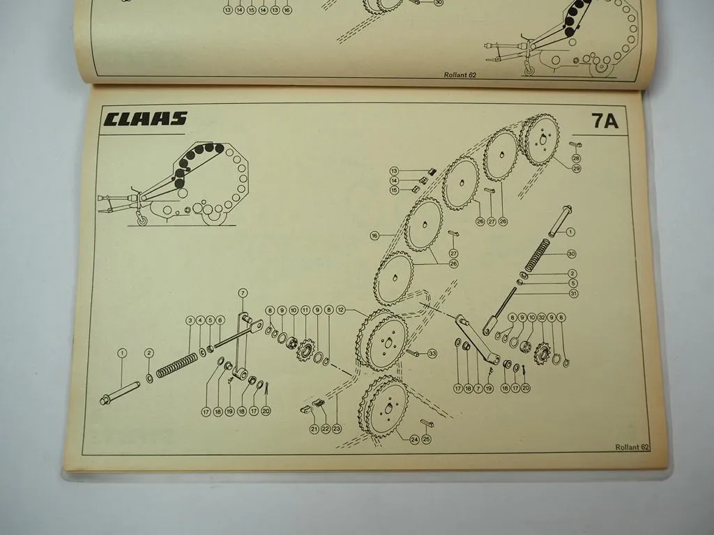 Claas Rollant 62 Ballenpresse Ersatzteilliste Bildkatalog Spare Parts List 1983