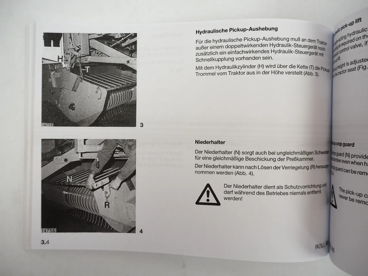 Claas Rollant 66 Rundballenpresse Betriebsanleitung Operators Manual 1991
