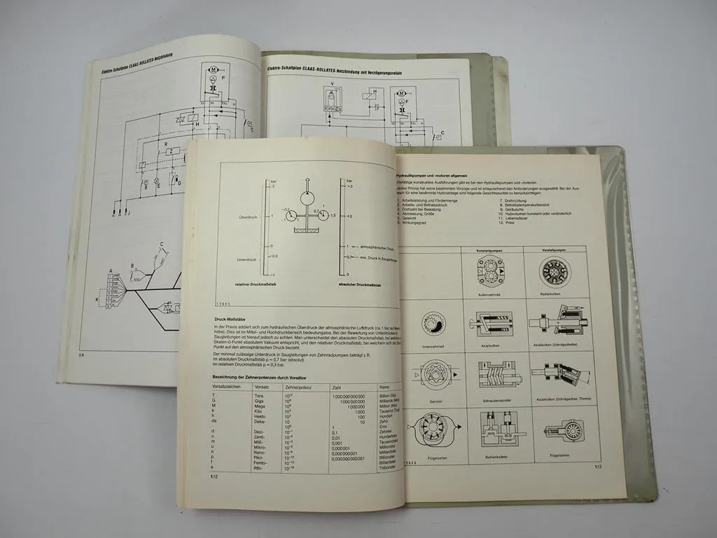 Claas Rollant Markant Quadrant Presse Hydraulik Elektrik Schaltplan 1990/91