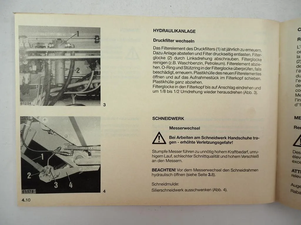 Claas Sprint 5000S 4000S Ladewagen Betriebsanleitung Ersatzteilliste 1993