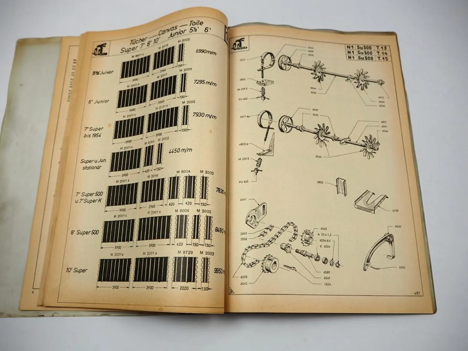 Claas Super 500 Strohpresse für Schlepperanbau Betriebsanleitung Ersatzteilliste