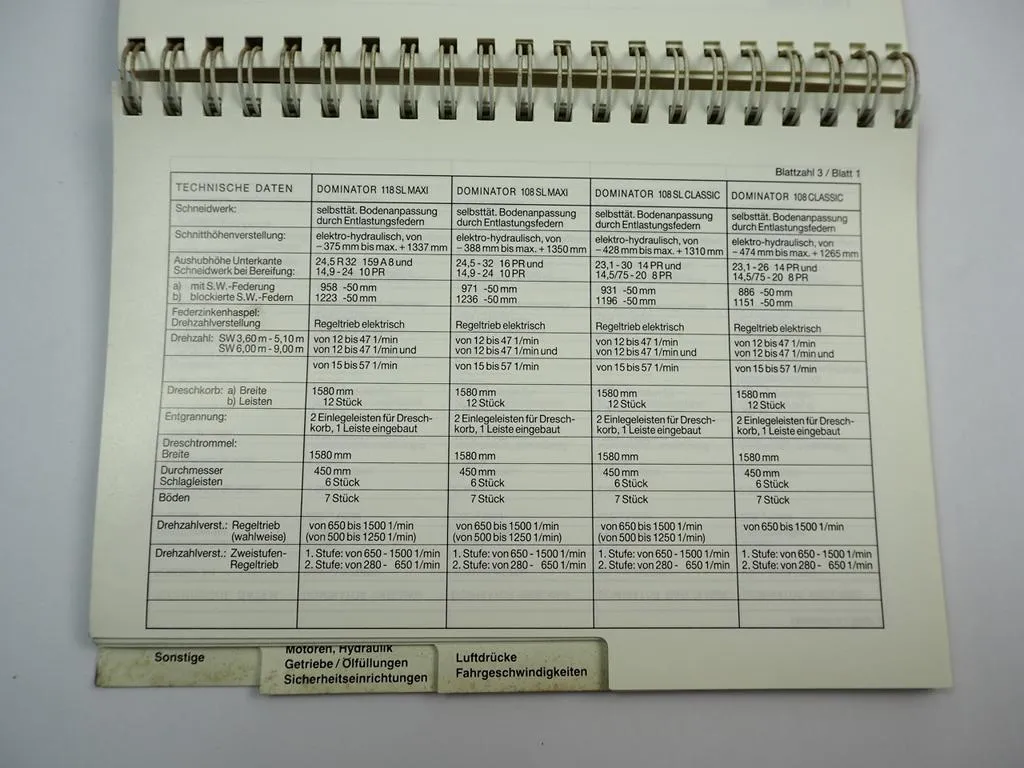 Claas Technische Daten Ratgeber Landmaschinen für Mechaniker 1990/91