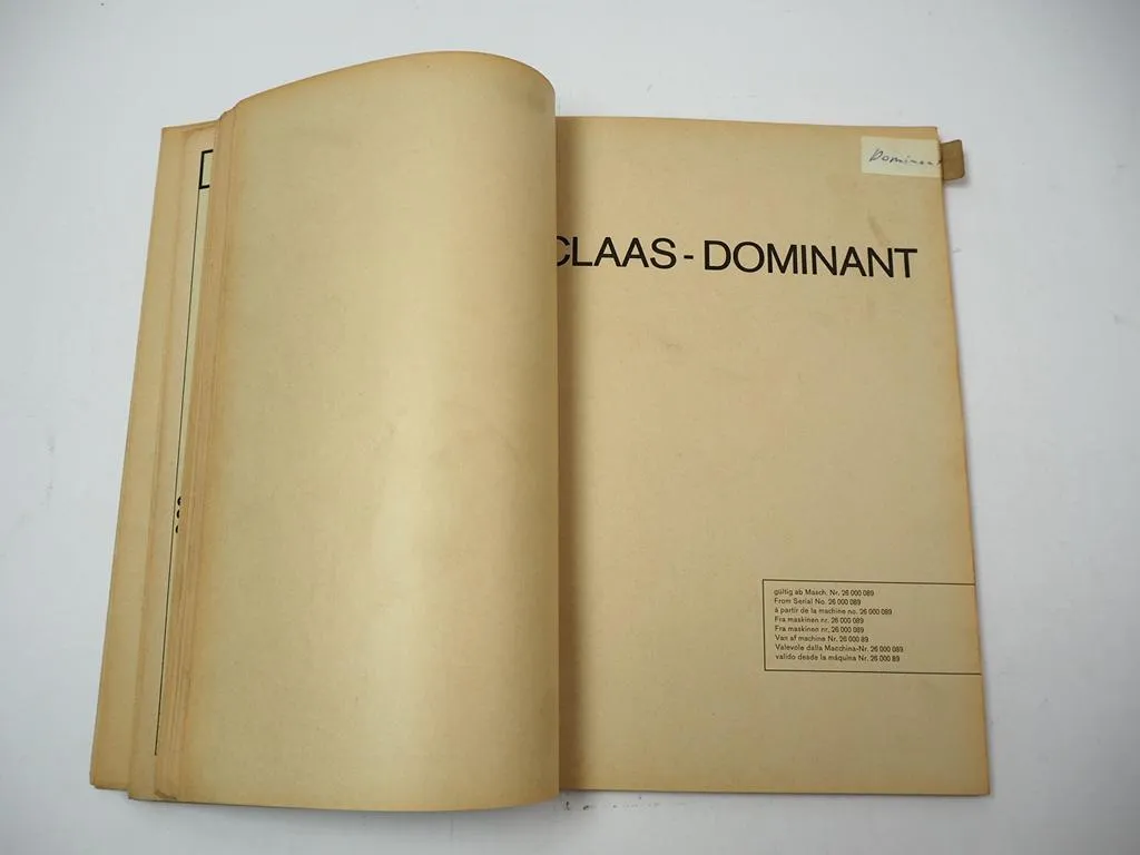 Claas Trabant Dominant Presse Ersatzteilliste Ersatzteilkatalog 1973