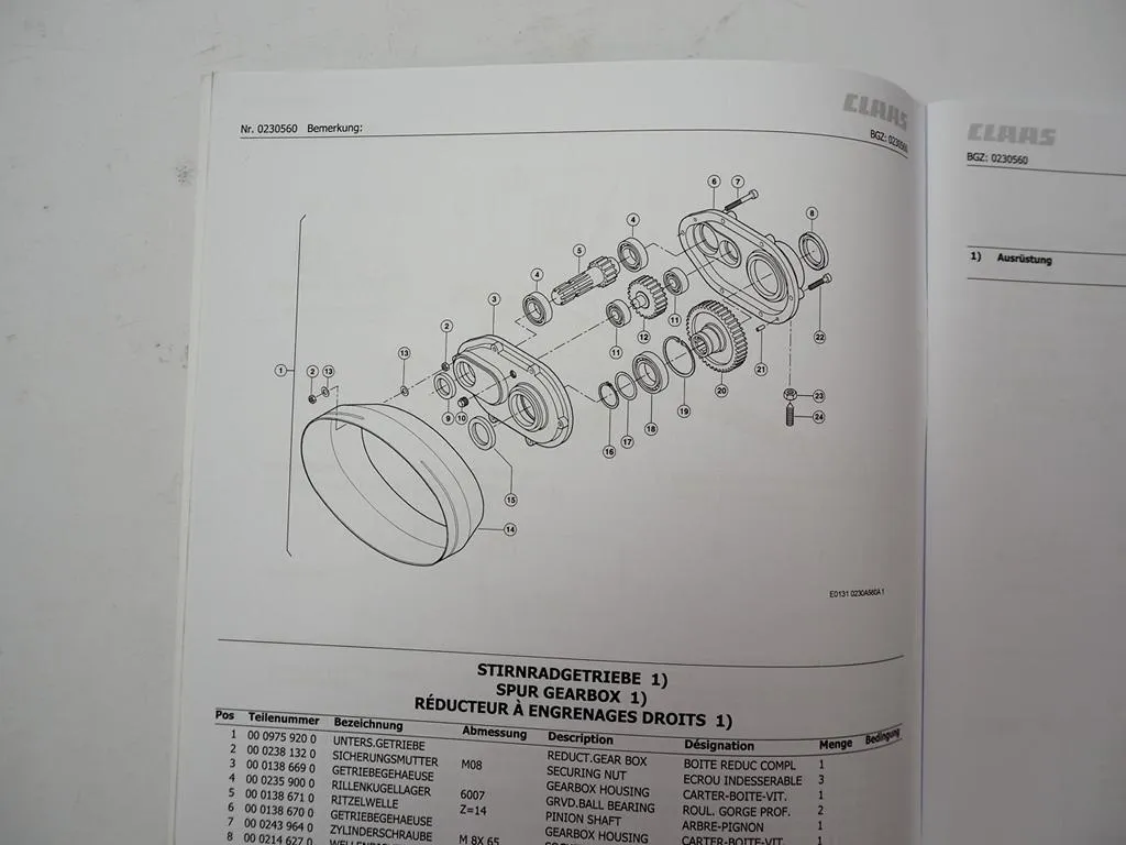 Claas Volto 77 Heuwender Ersatzteilliste Spare Parts List 2010