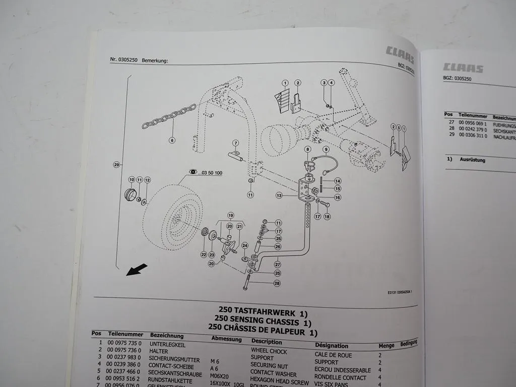 Claas Volto 77 Heuwender Ersatzteilliste Spare Parts List 2012