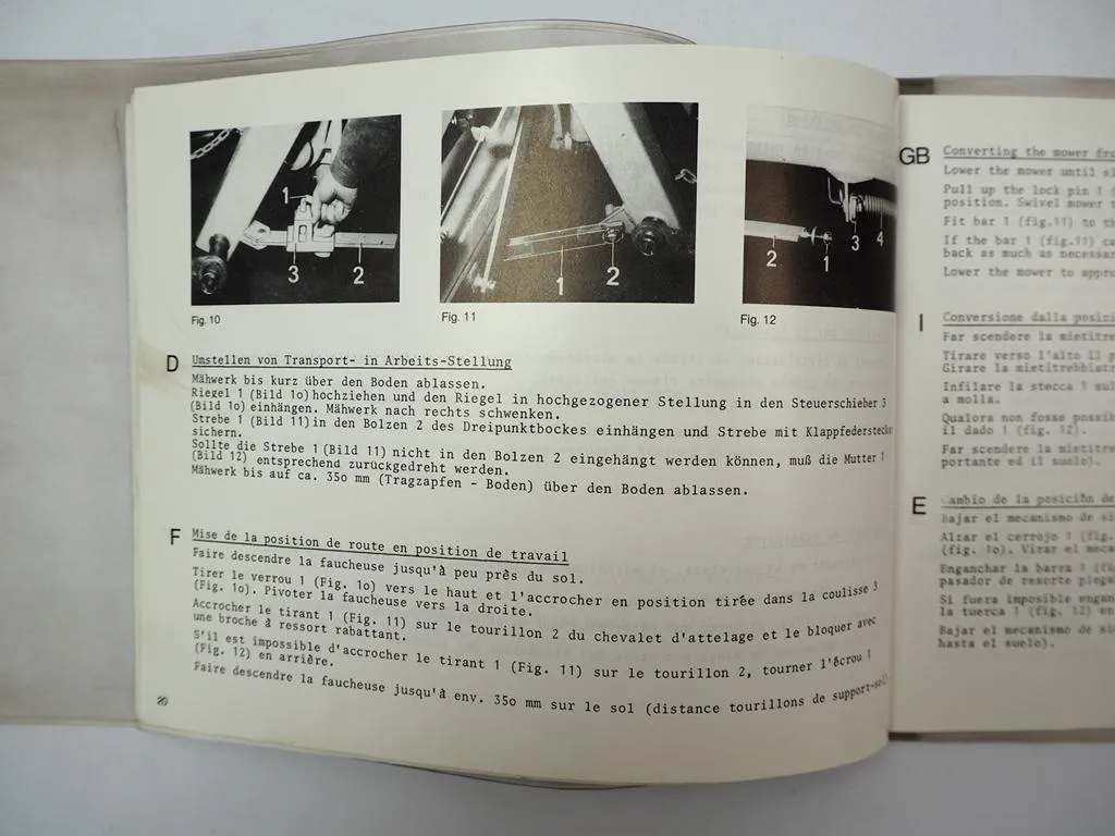 Claas WM 20 Mähwerk Betriebsanleitung Montageanleitung 1980