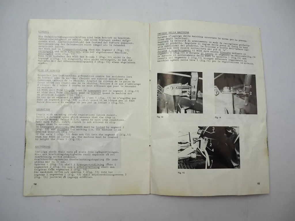 Claas WS WSDS 280 370 Schwader Betriebsanleitung Bedienungsanleitung 1978