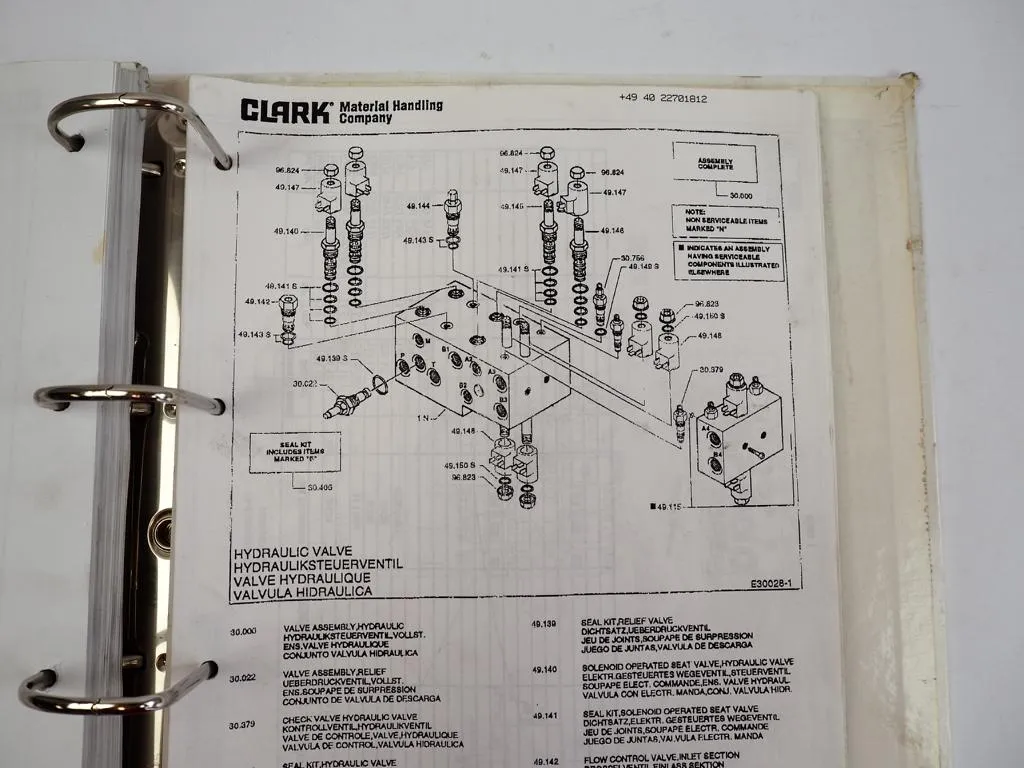 Clark CDP CGP 40 45 50 H Gabelstapler Ersatzteilliste Parts Manual