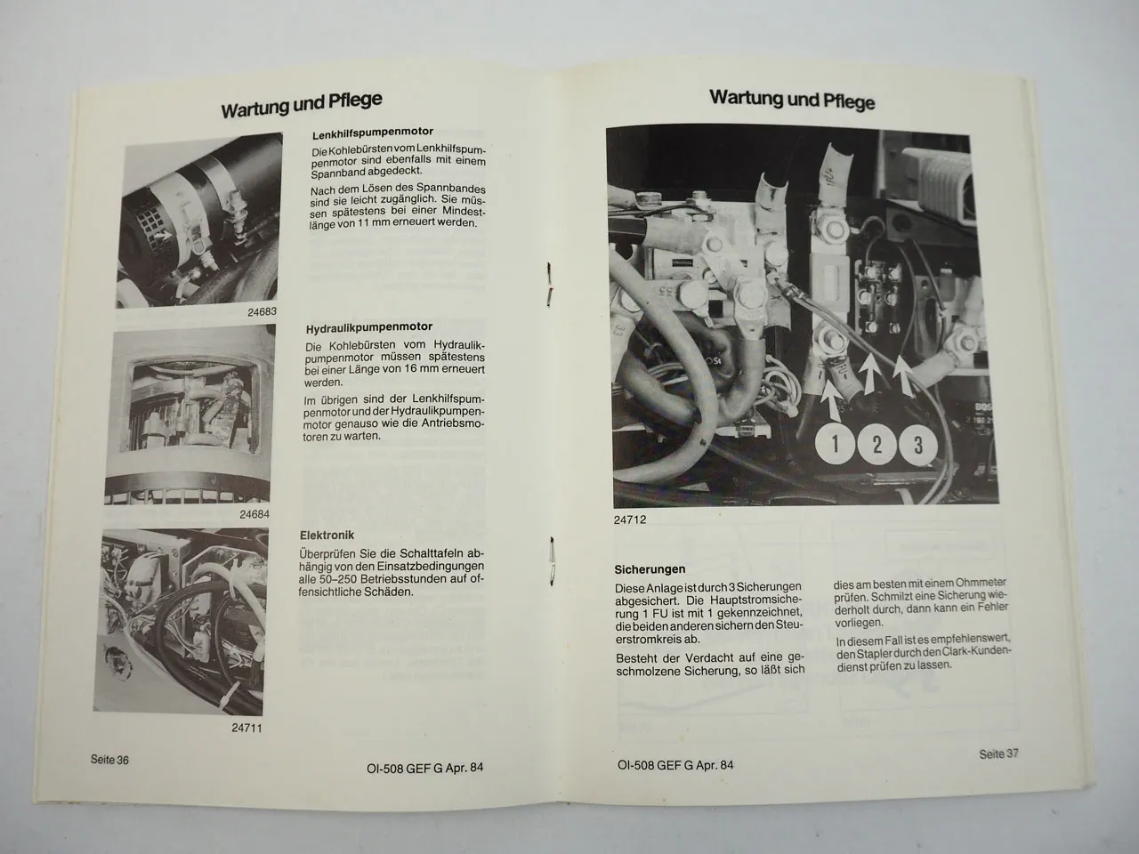 Clark EM 15 17 20 Clarklift Gabelstapler Betriebsanleitung 1984