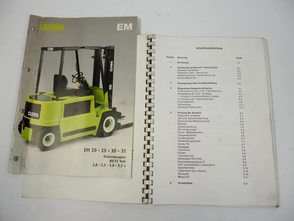 Clark EM 20 25 25S 30 30S 35 Gabelstapler Betriebsanweisung Elektr. Anlage 1996