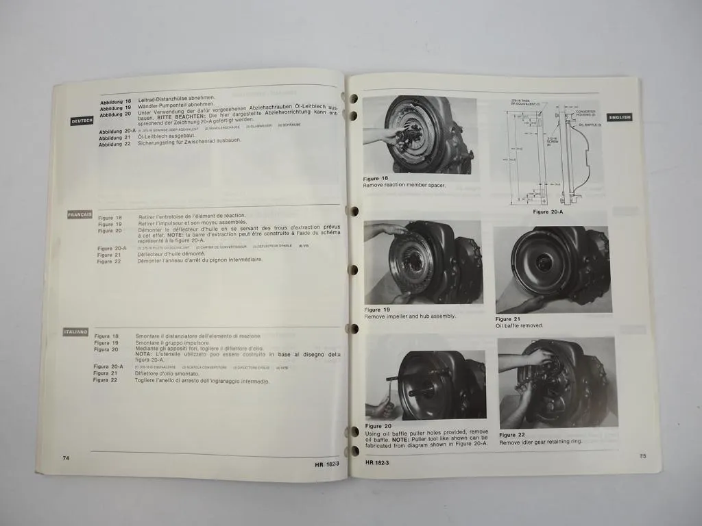 Clark Hurth HR 18000 Powershift Transmission Getriebe Werkstatthandbuch 1997