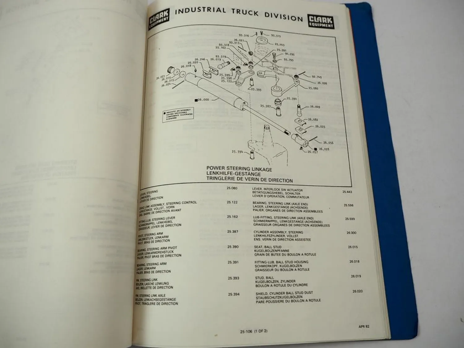 Clark TM145 Gabelstapler Ersatzteilkatalog & Schaltplan 1982 Parts Book