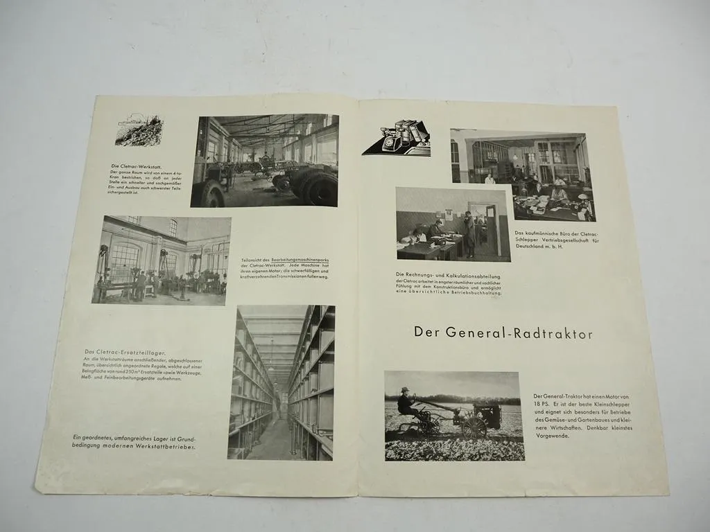 Cletrac Raupenschlepper Radtraktor Prospekt 1940er Cleveland Berlin Lichtenberg