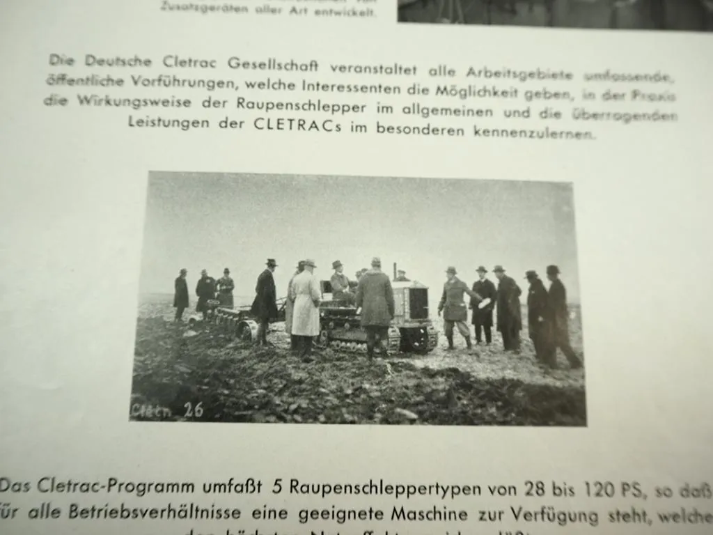 Cletrac Raupenschlepper Radtraktor Prospekt 1940er Cleveland Berlin Lichtenberg