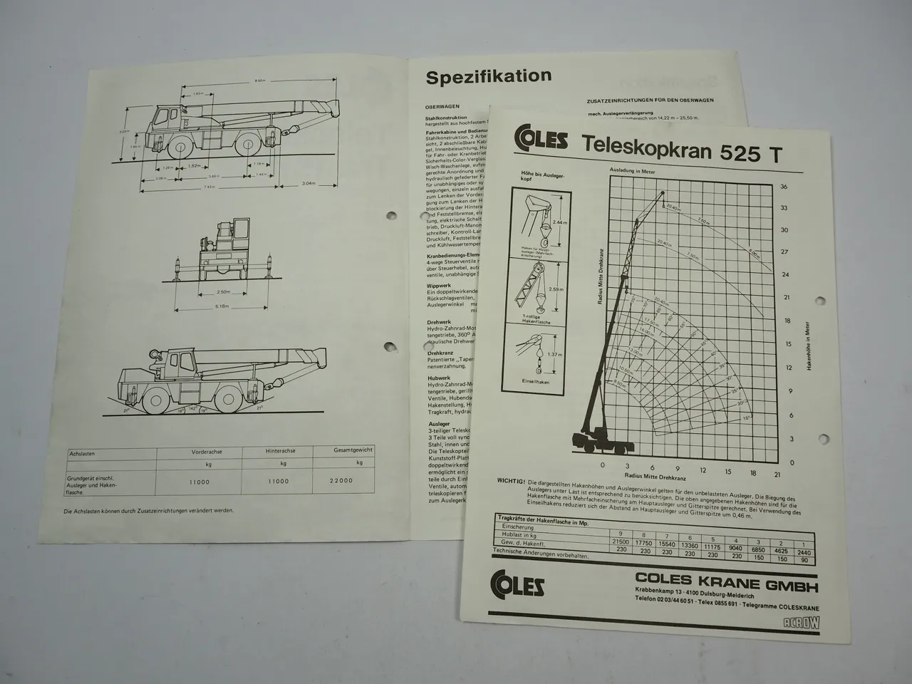 Coles 525 Transit Teleskopkran Mobilkran Autokran Prospekt 1981