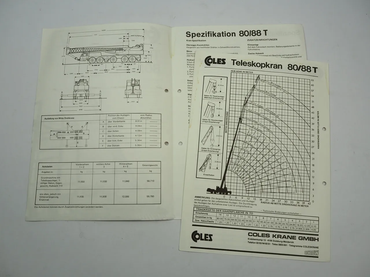 Coles 80 88 T Teleskopkran Mobilkran Autokran Prospekt 1978