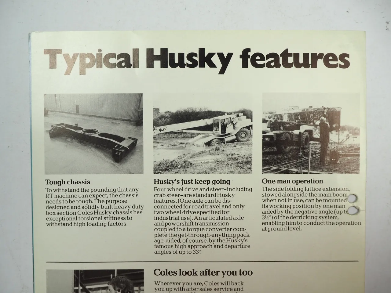 Coles Husky Hydra 525 845 Mobilkran Autokran Teleskopkran 7x Prospekt 1975/80
