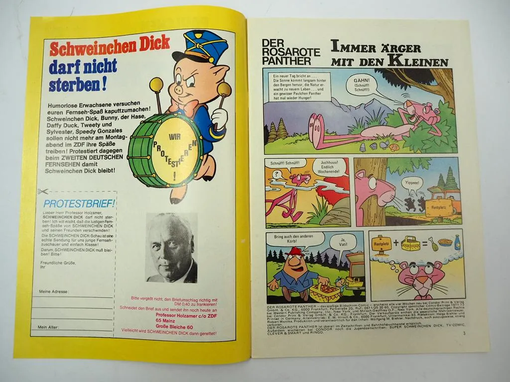 Comic Der rosarote Panter Paulchen Ausgabe Nr.1 Verlag Condor Comics 1970er J.