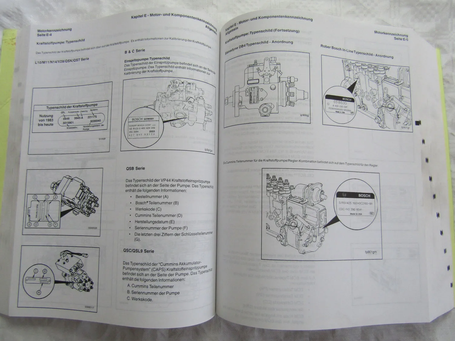 Cummins Motoren EC Richtlinien Bedienungsanleitung Betrieb und Wartung 08/2001