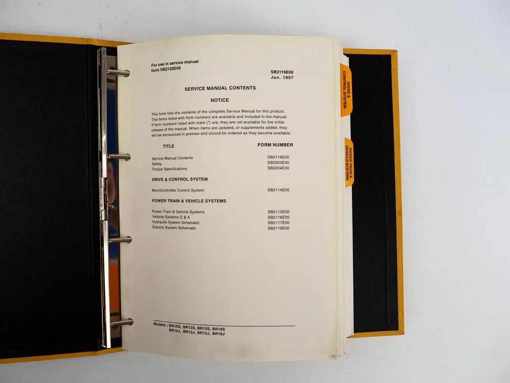 Daewoo BR 10 13 15 18 S J Electric Powered Lift Trucks Service Manual 1997