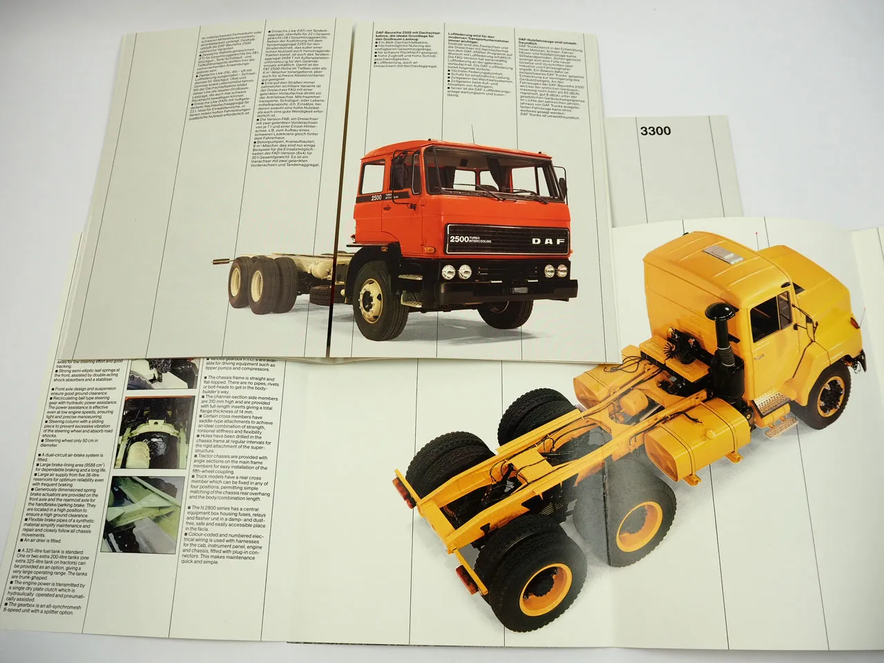 DAF 2100 2300 2500 2800 N2800 3300 Truck LKW 7x Prospekt ca. 1980