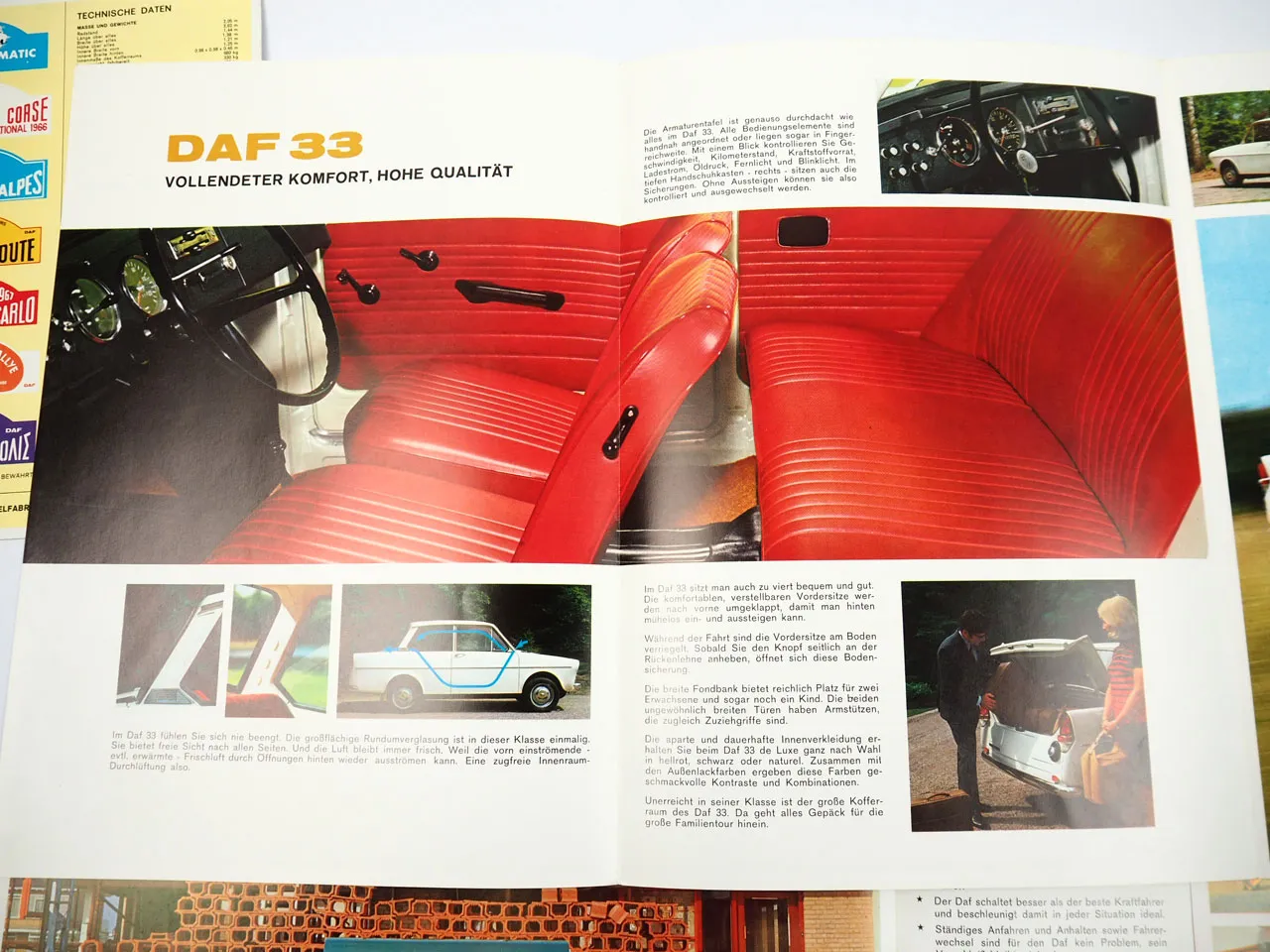 DAF 33 PKW Kastenwagen Kombi Pickup 3x Prospekt 1967