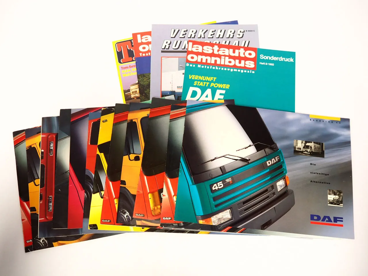 DAF 45 65 85 75 95 400 Baureihe LKW 12x Prospekt 4x Testbericht 1990er Jahre