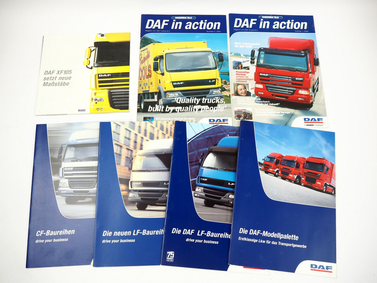 DAF LF CF XF Baureihe LKW 7x Prospekt Poster Magazin 2000 bis 2005 ...