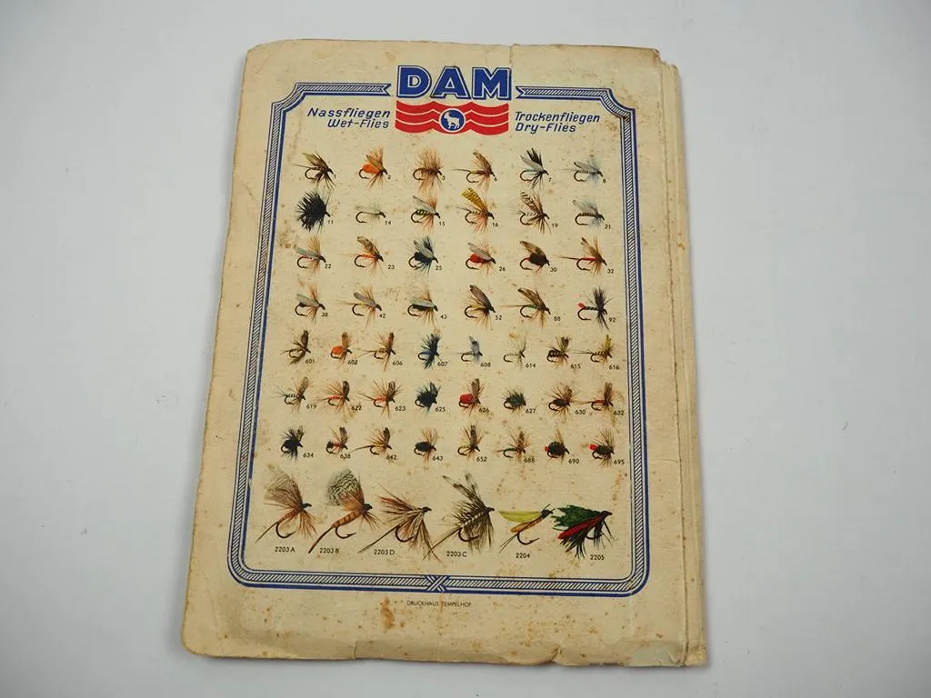 DAM Damyl Angelkatalog 1952 Angelrollen Ruten Blinker