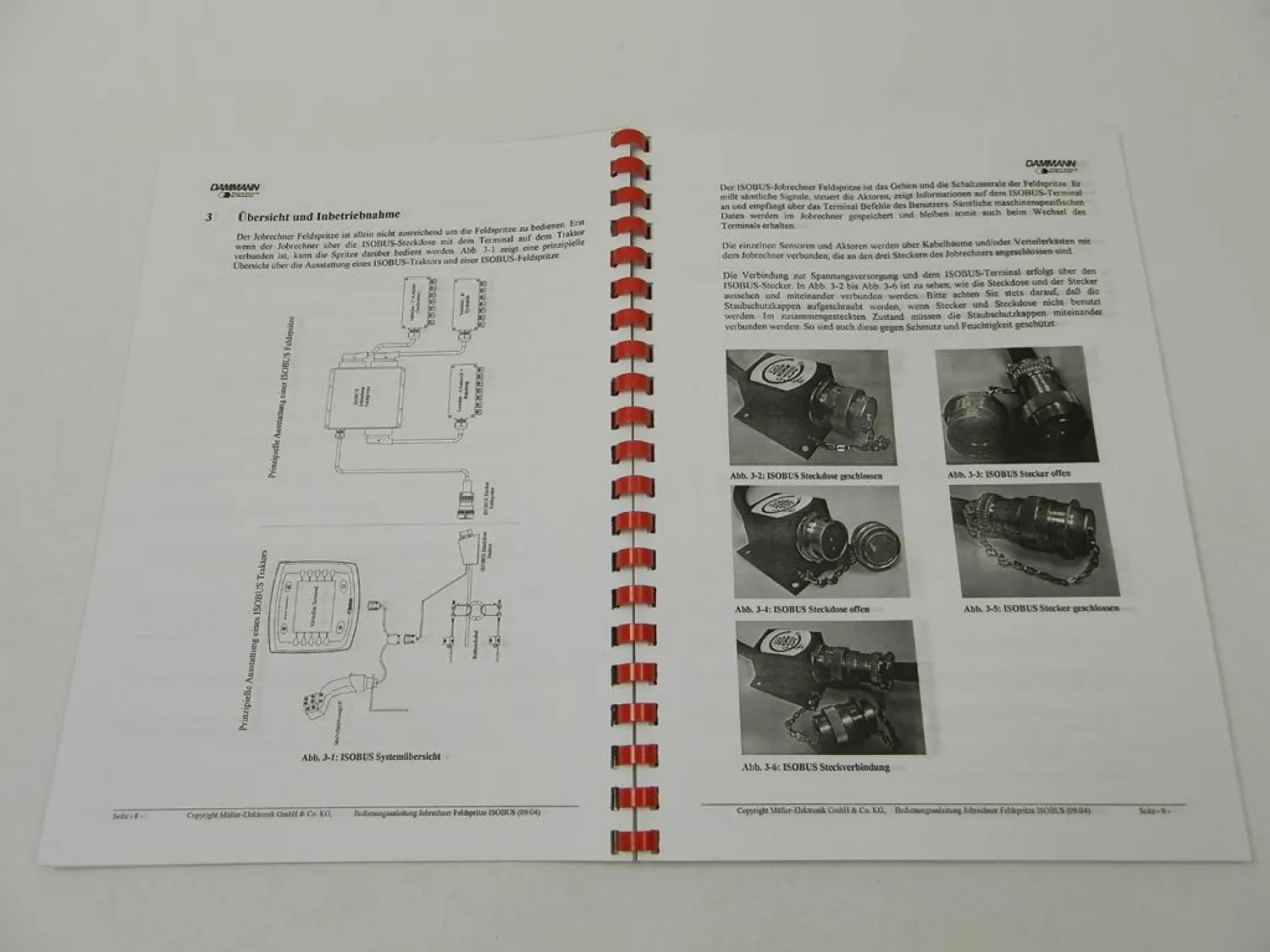 Dammann ANP 5000 6000 Isobus Feldspritze Betriebsanleitung Ersatzteilliste 2008