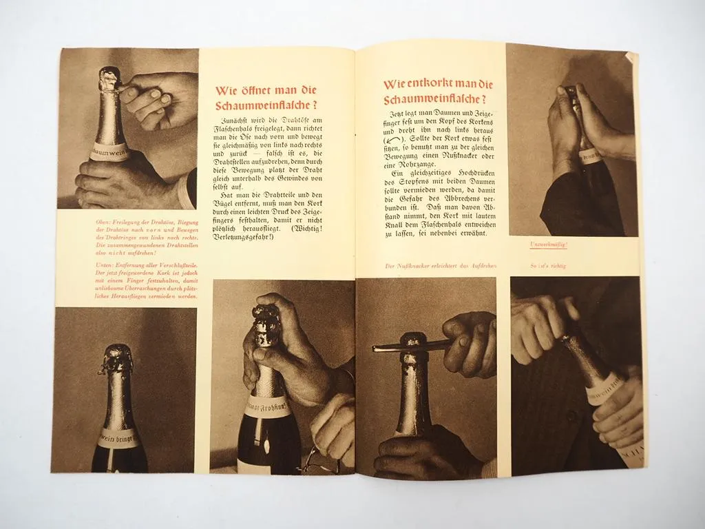 Das Buch vom Schaumwein Werbeheft Hanns W. Brose Wiesbaden 1930er Jahre