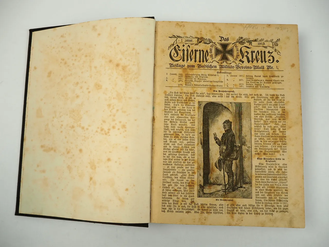 Das eiserne Kreuz 1903 - 1906 gebunden Beilage zum Badischen Militär Blatt