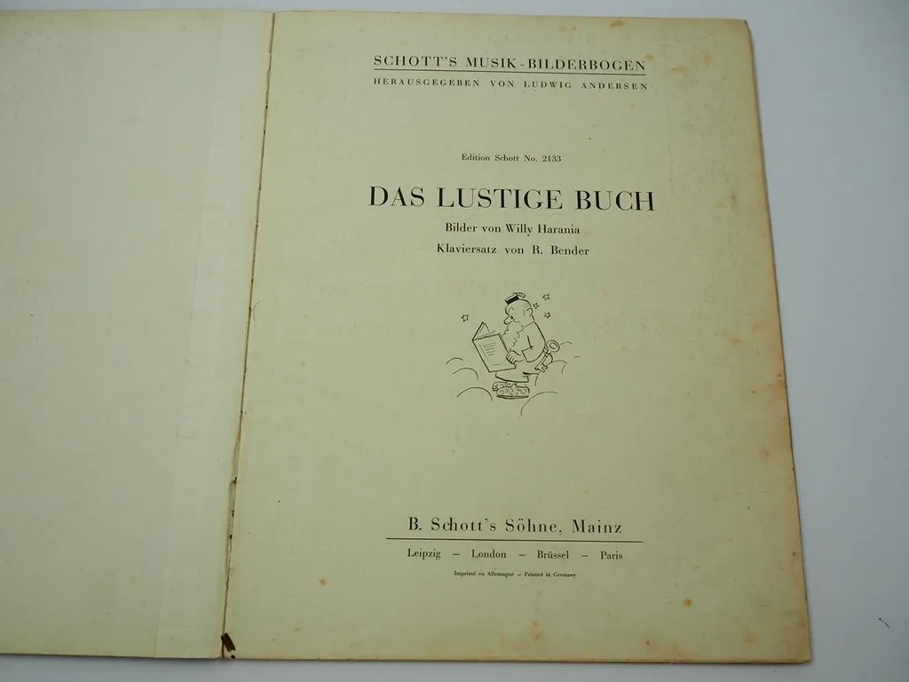Das lustige Buch Schotts Musik Bilderbogen Harania Bender 1930er Edition No 2133