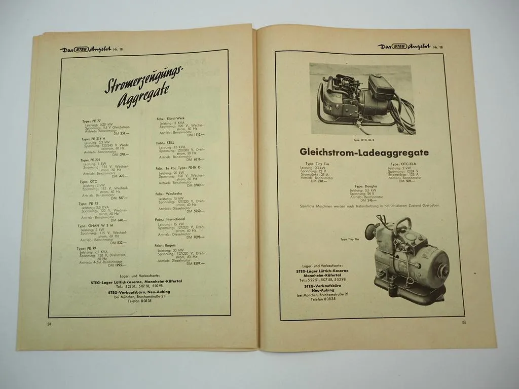Das STEG Angebot Nr. 18 Zeitschrift Katalog Stuttgart 1950